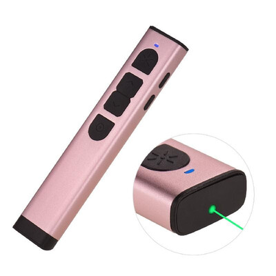 

Rechargeable Powerpoint Presenter PPT Clicker Flip Pen Green Pointer with USB Receiver USB Cable 70 Meters 24GHz Wireless Remote