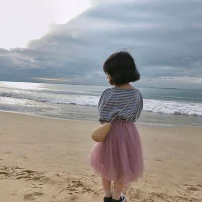 

Autumn Korean Style Cute Girls All-match Mesh Princess Skirts Baby Girl Fashion Party Long Skirt Casual Toddler Pageant Skirts