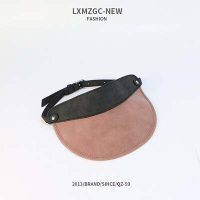 

Japanese empty top hat womens summer black&white pu leather breathable tanning personality hat couple travel sun hat tide