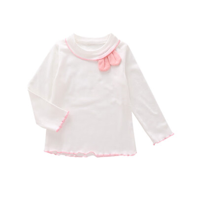 

Cute Girls Autumn Spring Floral Cotton Pullover T-shirt Children Clothes Baby Long Sleeve Tops Tees Blouse