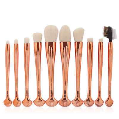 

10pcs Makeup Brushes Set Cosmetic Foundation Power Blush Eye Shadow Blending Contour Beauty Make Up Brush Tool