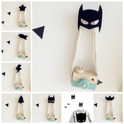 

Creative Wooden Rocket Bat Batman Decoration Hook For Childrens Room Wall Decoration Hanger Hook Holder Home Decor