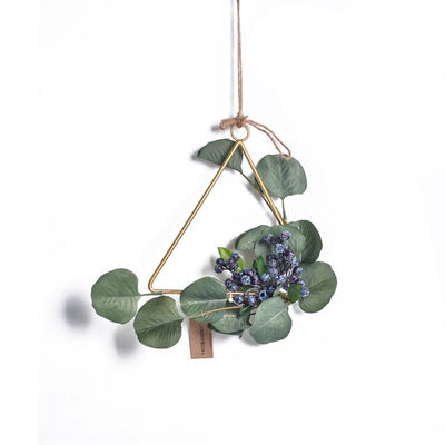 

Ins explosion models Nordic geometric metal wreath hemp rope wall hanging set home soft simulation green plant hanging ring