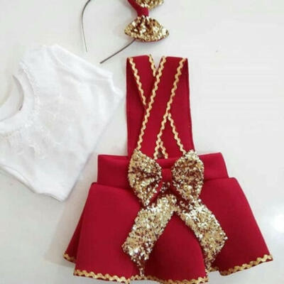

Christmas Infant Baby Girl Clothes Ruffle Lace Romper Tutu Strap Dress Outfit