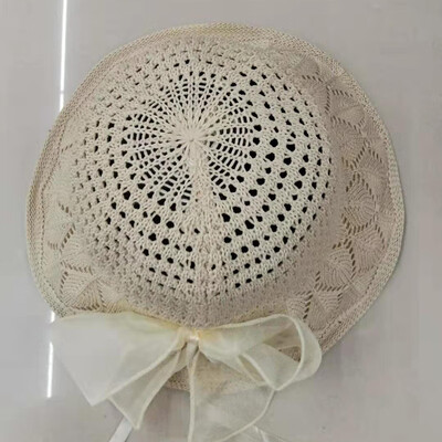 

Korean-style big bow cotton&linen sun-shading basin womens summer beach summer beach folding sun hat tide