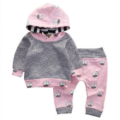 

Toddler Newborn Baby Boy Girl T-shirt Tops HoodieLegging Pants 2pcs Outfits Set