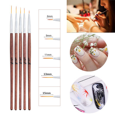 

〖Follure〗Nail Art Liner Brush Ultra-thin Line Drawing Pen Wooden Handle Manicure Tool