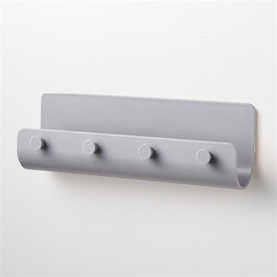 

Hook Rack 4 Hooks Rail Wall-Mounted Farmhouse Coat Rack No-drilling Bathroom Storage Hook Easy Installation Kitchen Towel Hooks Ha