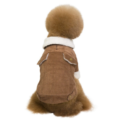 

Winter Thicken Dog Warm Jacket Corduroy Dog Clothes Cashmere for Small Dog Pet Coat for Cold Weather