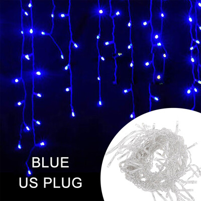 

4M 96 LEDs Fairy String Lights Curtain Drop Light IndoorOutdoor Christmas Garden Stage Decorative Light