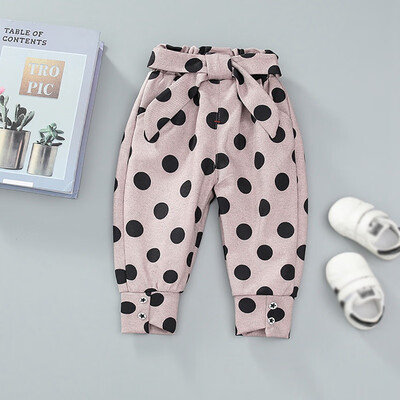 

Autumn Baby Girls Pants 0-4Y Harem Long Cotton Polka Dot Print Pants Casual Trousers Soft Toddler Clothes 3 Colors
