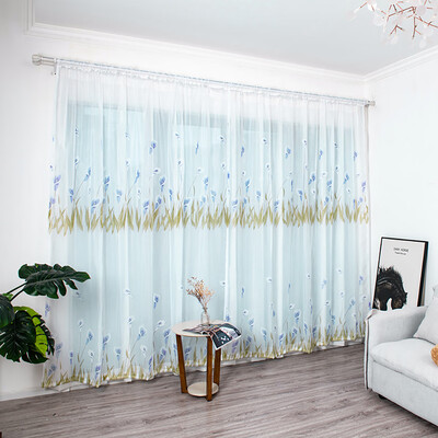 

Toponeto Leaves Curtain Tulle Window Treatment Voile Drape Valance 1 Panel Fabric