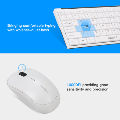 

onebot Wireless Keyboard&Mouse Combo Keyboard&Mouse Included 24GHz Connection