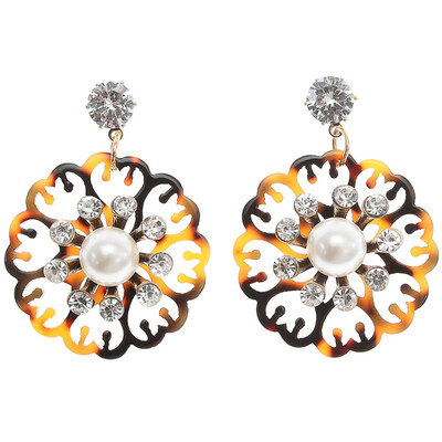 

2 Colors Fashion Good Quality Women Statement Drop Earrings For Women Fashion Earring Wholesale Round Hollow Drop Earrings