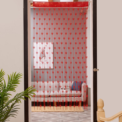 

Siaonvr 50x200cm Love Heart String Curtain Window Door Divider Sheer Curtain Valance