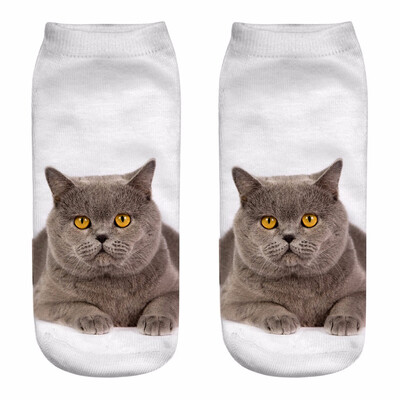 

2018 New HOT 3D Printing Women Socks Brand Sock Fashion Unisex Christmas Socks Cat Meias Female Funny Low Ankle Femme Sock Sale