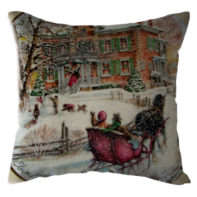 

〖Follure〗Christmas Santa Claus Pillow Case Linen Sofa Throw Cushion Cover Home Decor
