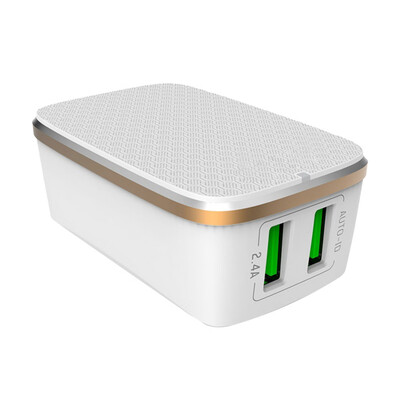 

〖Follure〗Charger UK Plug Adapter AC Fast 5V 24A 2-Port USB Exchangeable Plug