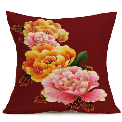 

JPGIF Peony Sofa Bed Home Decoration Festival Pillow Case Cushion Cover