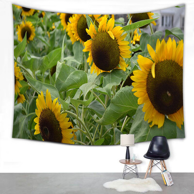 

Gobestart Summer Sunflower Print Home Tapestry Wall Hanging Wall Decoration 150x130cm