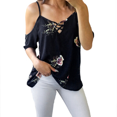 

Women Summer Lace Off-shoulder Blouses Tops Casual Chiffon Blouse Crop Tops