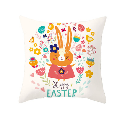 

〖Follure〗Easter Rabbit Print Pillow Case Polyester Sofa Car Cushion Cover Home Decor