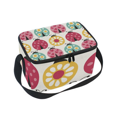 

ALAZA Lunch Box Lady Bug Pattern Insulated Lunch Bag Large Cooler Tote Bagfor Men Women