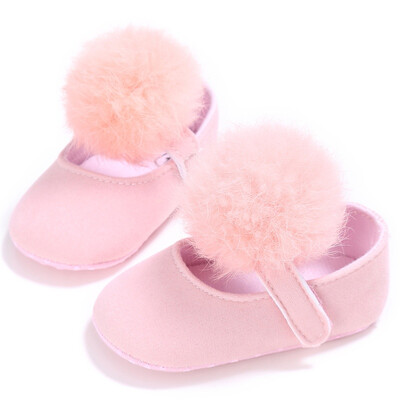 

New Style Kids Girls Fashion Cotton Fabric Toddler Shoes Girl Cute Hairball Anti-skid Princess Shoe