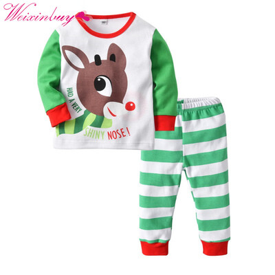 

Cartoon Christmas Snowman Elk Baby Clothes Set Autumn Pajamas Pajama Set For BoyGirl Clothes Christmas Clothes