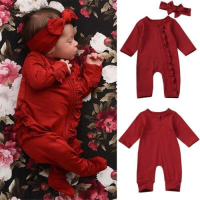 

Newborn Baby Clothes Long Sleeve Zipper Romper Cotton Jumpsuit Bodysuit Outfit