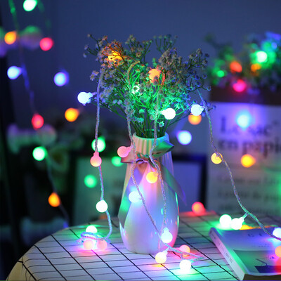 

Yuhuaze colorful ball romantic lanterns wedding lamp string bedroom decoration lamp chandelier LED flashing lights New Year holiday string lights 3 meters 20 lights battery
