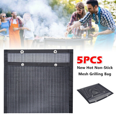

52pcs Non-Stick Mesh Web BBQ Grill Net Bag Reusable Bake Meat Bag Outdoor Picnic Bags
