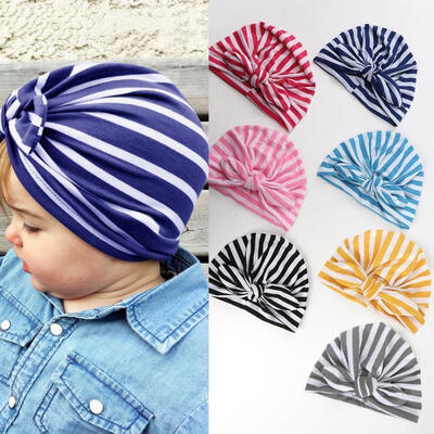 

Newborn Toddler Kids Baby Boys Girls Cute Stripe Cotton Beanie Hat Winter Cap