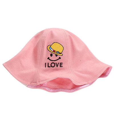 

Summer Kids Girls Boys Cotton Sun Hat Bucket Sunscreen Outdoor Beach Cap Cartoon Casual Hat UV Protection Casual Cap