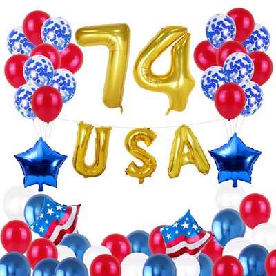 

American Independence Day 18-inch Aluminum Film Balloon Set Flag Star Atmosphere Decoration Supplies