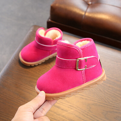 

Kids Baby Toddler Shoes Child Winter Warm Snow Boots Shoes Plush Thicker Sole Boys Girls Snow Boots Shoes 1-6Y