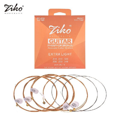 

ZIKO DP-010 Extra Light Acoustic Guitar Strings Hexagon Alloy Wire Phosphor Bronze Wound Corrosion Resistant 6 Strings Set