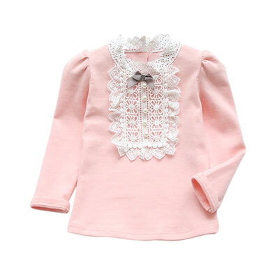 

Autumn&Winter Toddler Baby Bowknot shirt Long Sleeve Princess Ruffle Tops Girls Clothes
