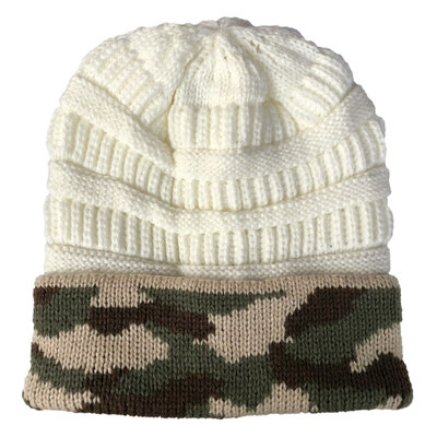 

Unisex Women Men Camouflage Printed Knitted Baggy Beanie Hats Winter Outdoor Warm Ski Caps
