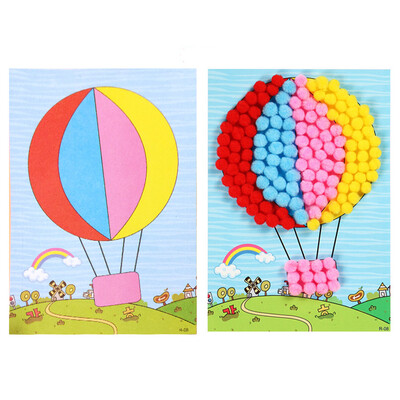 

〖Follure〗Kids Creative DIY Plush Ball Painting Stickers Children Educational Handmade Toy