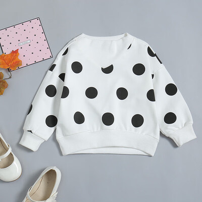 

Spring Autumn Girls Long-sleeved Sweatshirts 1-5 Years Old Children Black White Striped Sweatshirts Childrens Clothing