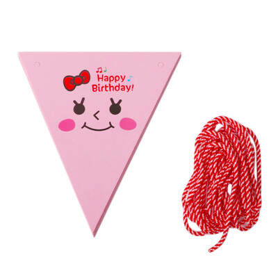 

Cute Cartoon Flag Household Paper Pull Flag Children DIY Birthday Party Decoration For Kindergarten