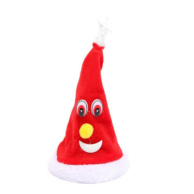 

1pc New 6 Inch Singing Electric Hat For Christmas Swing Tree Christmas Decoration Children Toy Festival Party Supplies