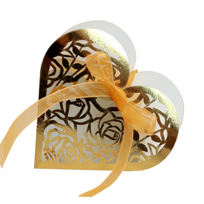 

50Pcs Hollow Heart Candy Box European Wedding Romantic Gift Box Party Decoration Box