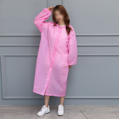 

Reusable Women Raincoat Thickened Waterproof Rain Coat Hooded Rain Ponchos With Drawstring Camping Waterproof Rainwear