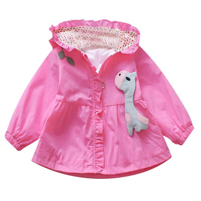 

2019 Autumn Baby Girl Cute Outerwear Cartoon Print Casual Hoodie Zipper Sweatshirt Kids Coat Outfits Hot