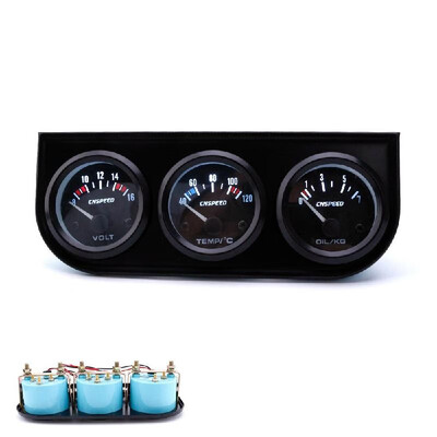 

3 in1 52MM Car Accuracy Auto Gauge Voltmeter Water Temperature Oil Pressure Sensor Triple Gauge Set