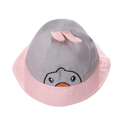 

Autumn Hats Baby Boys Girl Hats Toddler Cartoon Pattern Bucket Hats With Ear Design Caps Reversible Sun Headwear