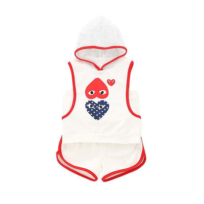 

Newborn Baby Girl Boy Clothes Sleeveless Heart Print Hoodie Vest TopsShorts Casual Outfits Sets 6M-3T