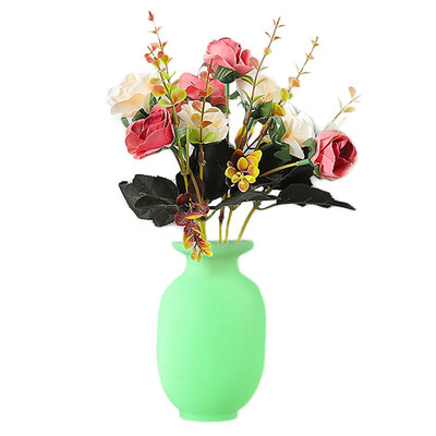 

Wall Mounted Silicone Vase with Suction Cups Easy Install Floret Bottle Decorative Decoration Punch Free Hanging Wall Art Decor